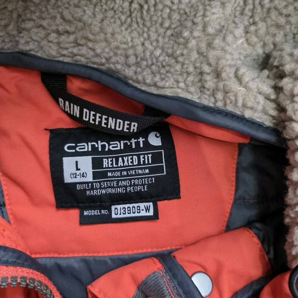 Carhartt Women's Utility Midweight Insulated Jacket Orange Earthen Clay Large - Picture 5 of 9